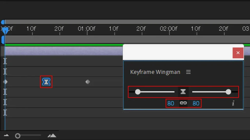 Keyframe Wingmanパネルからイージングを適用