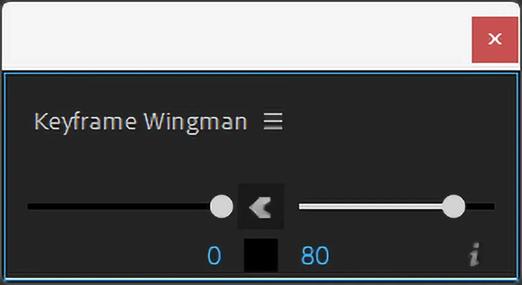Keyframe Wingmanパネルでイージーイーズアウトを適用