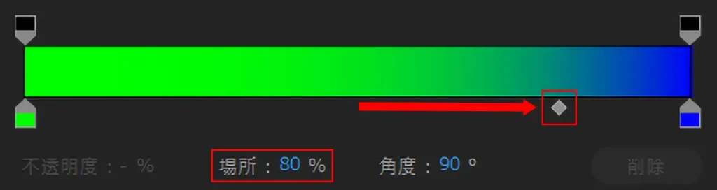 カラー中間点を移動させる方法