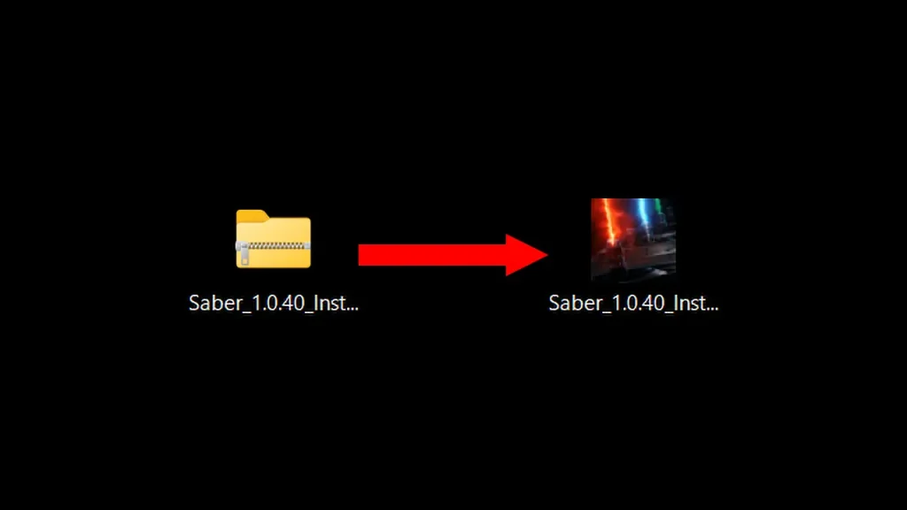 Zipファイルを解凍して、Saberのインストーラーを起動