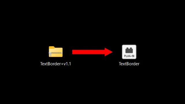 TextBorder+v1.1(.zip)を解凍ソフトで展開