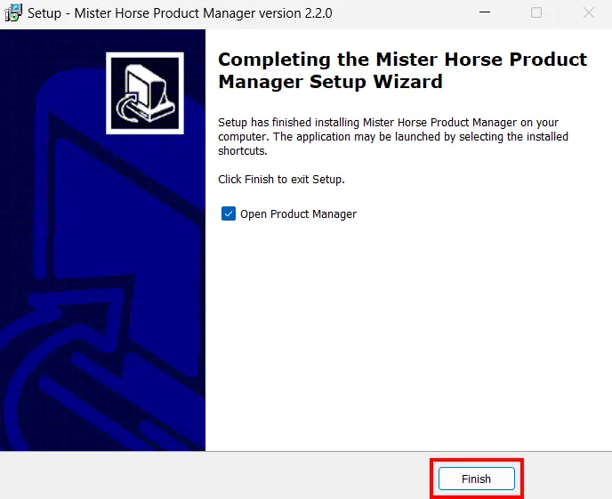 Mister Horse Product Managerインストール完了